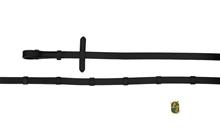 Leather Reins with Stoppers Black/Silver