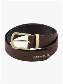 Debossed Leather Belt Brown