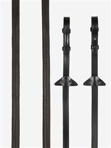 Rubber Reins Brown/Silver