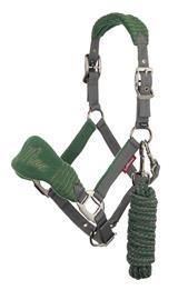 Vogue Headcollar & Leadrope Hunter Green/Grey