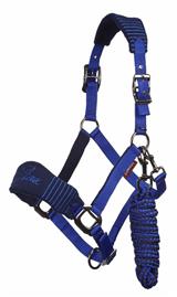 Vogue Headcollar & Leadrope Navy/Royal Blue